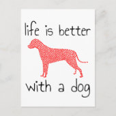 犬と生活が良い – 愛犬家 ポストカード (正面)