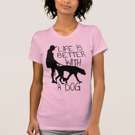 犬と生活が良い – 愛犬家 Tシャツ (正面)