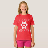 犬と生活が良い – 愛犬家 Tシャツ (正面フル)