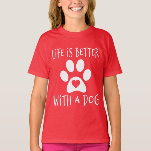 犬と生活が良い – 愛犬家 Tシャツ (正面)