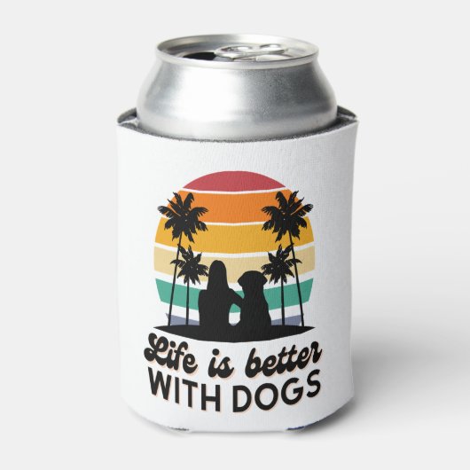 犬と生活はレトロサンセットウーマンとDoより良い 缶クーラー (缶正面)