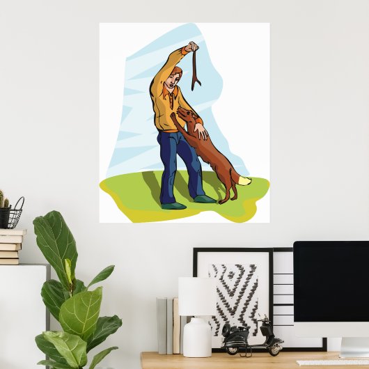 犬と男 ポスター (ホームオフィス)