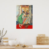 犬と窓のナンシー ポスター (キッチン)