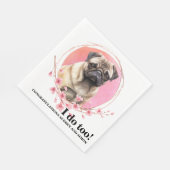 犬と結婚パグ犬のナプキン スタンダードランチョンナプキン (角)