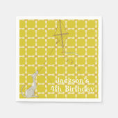 犬と緑の子供の誕生日パーティーのナプキン スタンダードカクテルナプキン (正面)