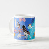 犬と自転車でよくはしゃぐ自転車を操る コーヒーマグカップ (正面左)