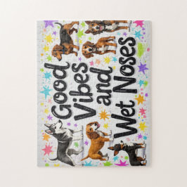 犬と良いバイブとウェットノーズのドードルよくはしゃぐズ ジグソーパズル