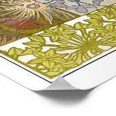 犬と花のアールヌーボースタイルミュシャ ポスター (角)