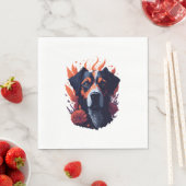 犬と花 スタンダードランチョンナプキン (インサイチュ)