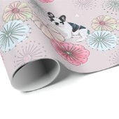 犬と花 ラッピングペーパー (ロールコーナー)