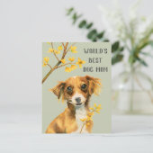 犬と花 | 犬の母 | 母の日 ポストカード (スタンド正面)