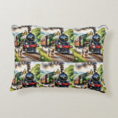 犬と蒸気機関車の出会い アクセントクッション (裏面)