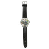 犬と蒸気機関車の出会い 腕時計 (フラット)