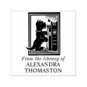 犬と蝶のライブラリー ブック ネーム セルフインキングスタンプ (デザイン)