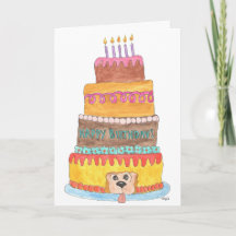 犬と誕生日ケーキ