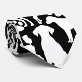 犬と足のパターン02.bブラックBG ネクタイ (ロール)