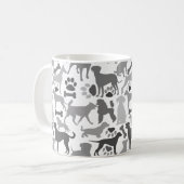 犬と足のパターン03.b白BG顧客 コーヒーマグカップ (正面左)