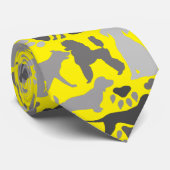 犬と足のパターン03.b B黄色BG ネクタイ (ロール)