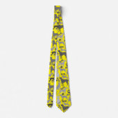 犬と足のパターン03.b B黄色BG ネクタイ (裏面)