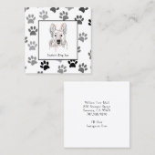 犬と足の柄の犬グルーミングスパ事業 スクエア名刺 (正面/裏面)