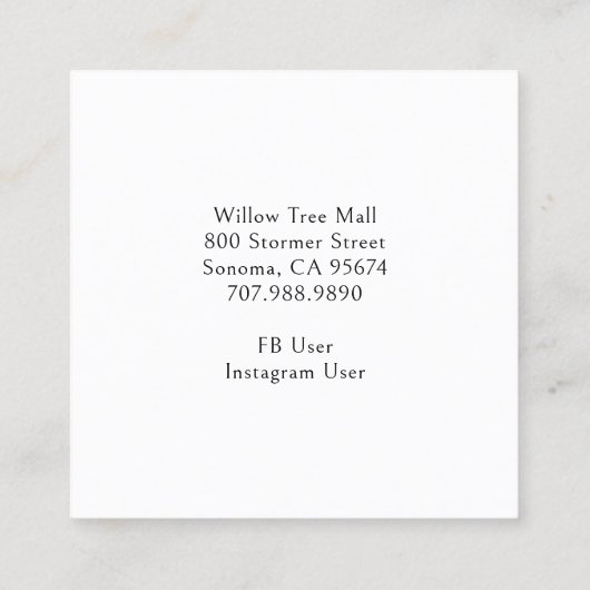 犬と足の柄の犬グルーミングスパ事業 スクエア名刺 (裏面)