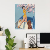 犬と車の中でポーズを取る ポスター (ホームオフィス)