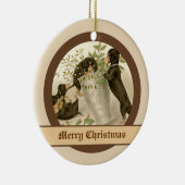 犬と遊クリスマスミスタントー&神聖なベリー セラミックオーナメント (右)