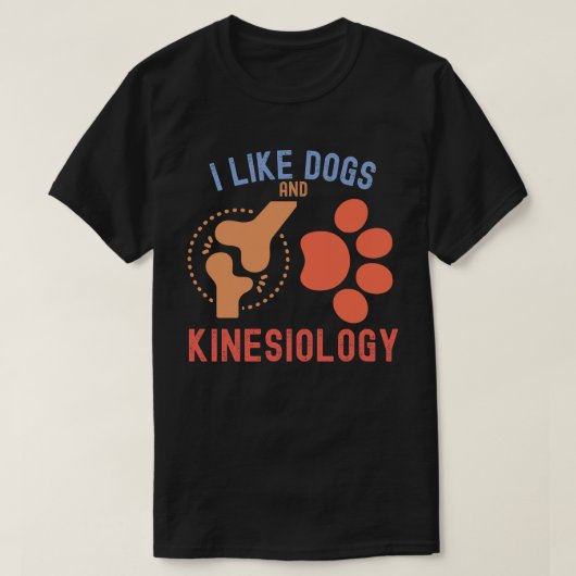 犬と運動学が好きです Tシャツ (デザイン正面)