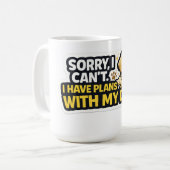 犬と過ごす予定が入ってるから無理なんだ Funny Coffe コーヒーマグカップ (正面左)