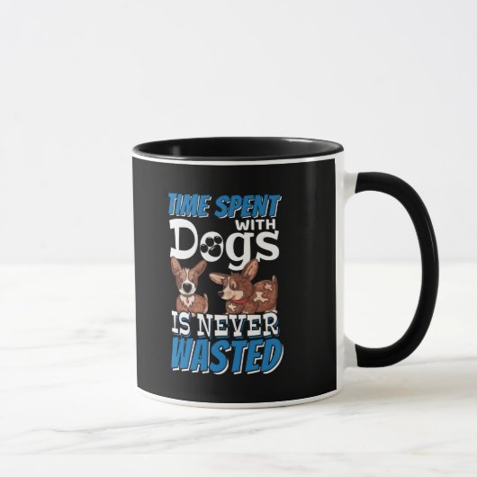 犬と過ごす時間は決して無駄ではない マグカップ (右)