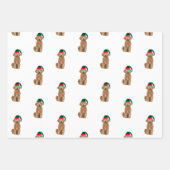 犬と野生動物のクリスマスラッピングシート ラッピングペーパーシート (正面2)