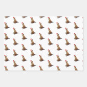 犬と野生動物のクリスマスラッピングシート ラッピングペーパーシート (正面)
