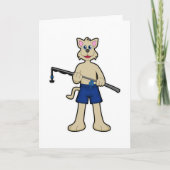 犬と釣り竿と魚で釣り カード (正面)