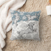 犬と雪片ペット青い白い冬のクリスマス クッション (ブランケット)