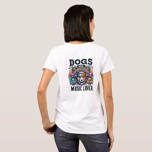 犬と音楽の恋人 Tシャツ (裏面フル)
