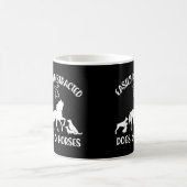 犬と馬の女性馬Gに容易に気を取られる コーヒーマグカップ (中央)