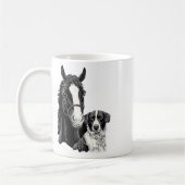 犬と馬好き乗馬の馬術 コーヒーマグカップ (左)