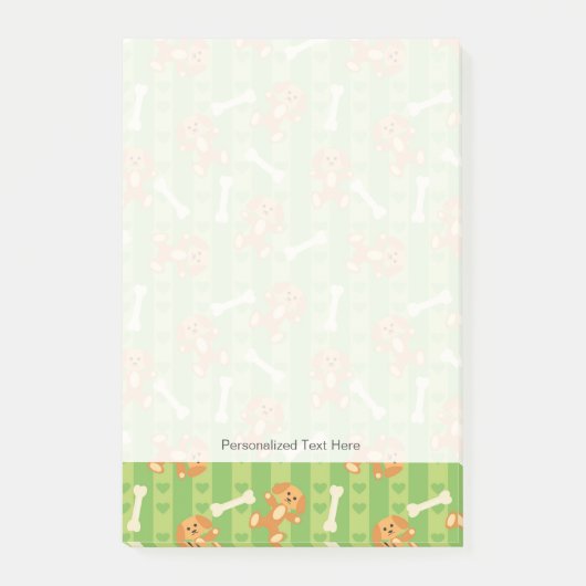 犬と骨の背景 ポストイット (正面)