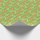 犬と骨の背景 ラッピングペーパー (角)