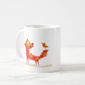 犬と鳥のキャラクターイラスト コーヒーマグカップ (正面左)