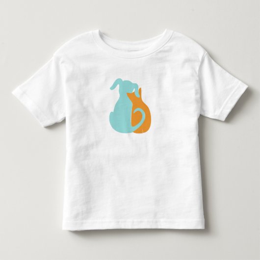 犬と鳥好きのTシャツ トドラーTシャツ (正面)