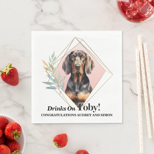 犬と黒とタン結婚のナプキン スタンダードランチョンナプキン (インサイチュ)