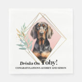 犬と黒とタン結婚のナプキン スタンダードランチョンナプキン (正面)