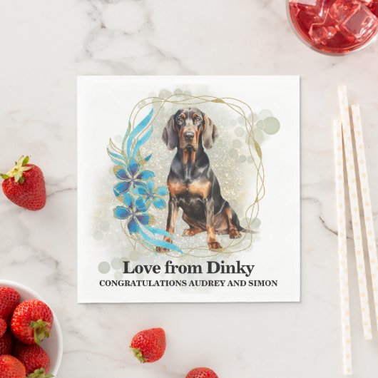 犬と黒とタン結婚のナプキン スタンダードランチョンナプキン (インサイチュ)