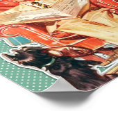 犬と50s家族のレトロウォールアートポスター ポスター (角)