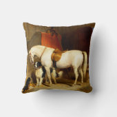 犬と《鳥》ハヤブサを安定させた白馬 クッション (裏面)