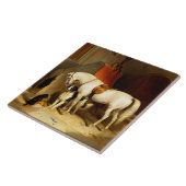 犬と《鳥》ハヤブサを安定させた白馬 タイル (側面)