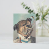 犬とWASPヴィンテージイラストレーション ポストカード (スタンド正面)