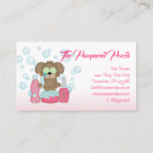 犬によって甘やかされる犬のトリマーの洗浄名刺 名刺 (裏面)