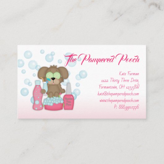 犬によって甘やかされる犬のトリマーの洗浄名刺 名刺 (裏面)